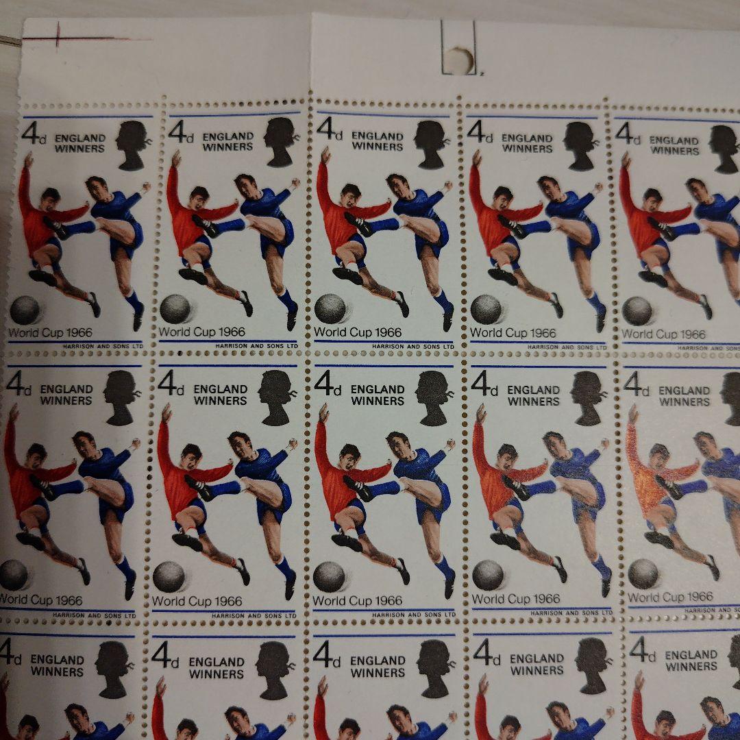 外国切手希少1966年イングランド　サッカーワールドカップ優勝 記念切手　シート