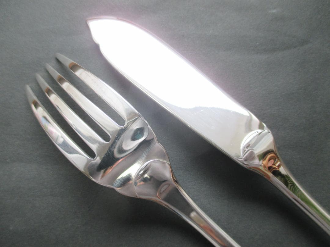 未使用極美品☆仏蘭西高級銀器クリストフルシルバー　フォーク＆ナイフ2本クリュニー