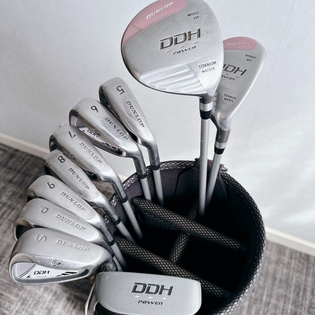 DUNLOP レディースゴルフ XXIO キャディバッグ付 10本セット L