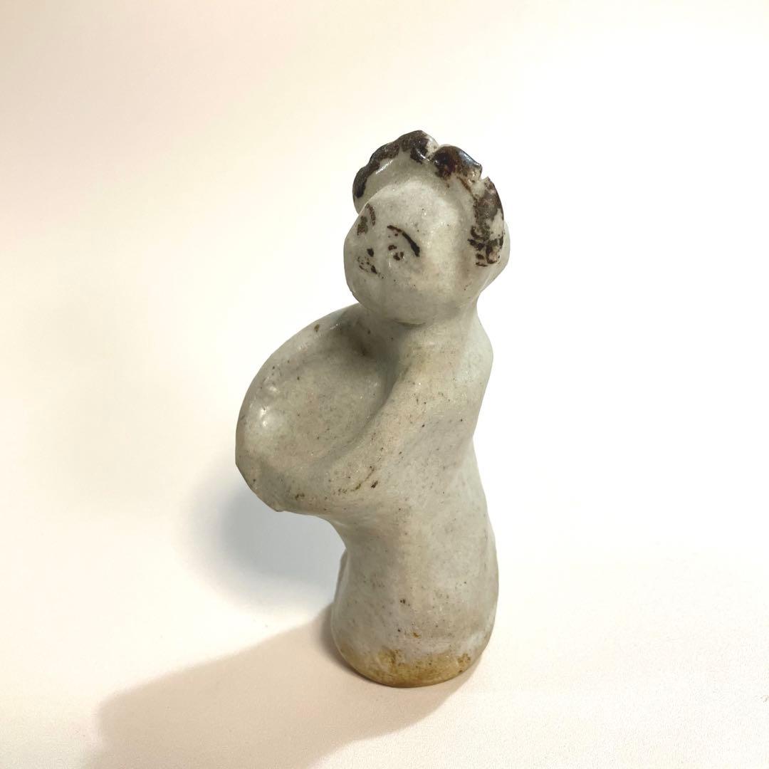 世界の民芸　骨董　李朝　鉄絵　陶人形　女性像　工芸品　アンティーク　オブジェ
