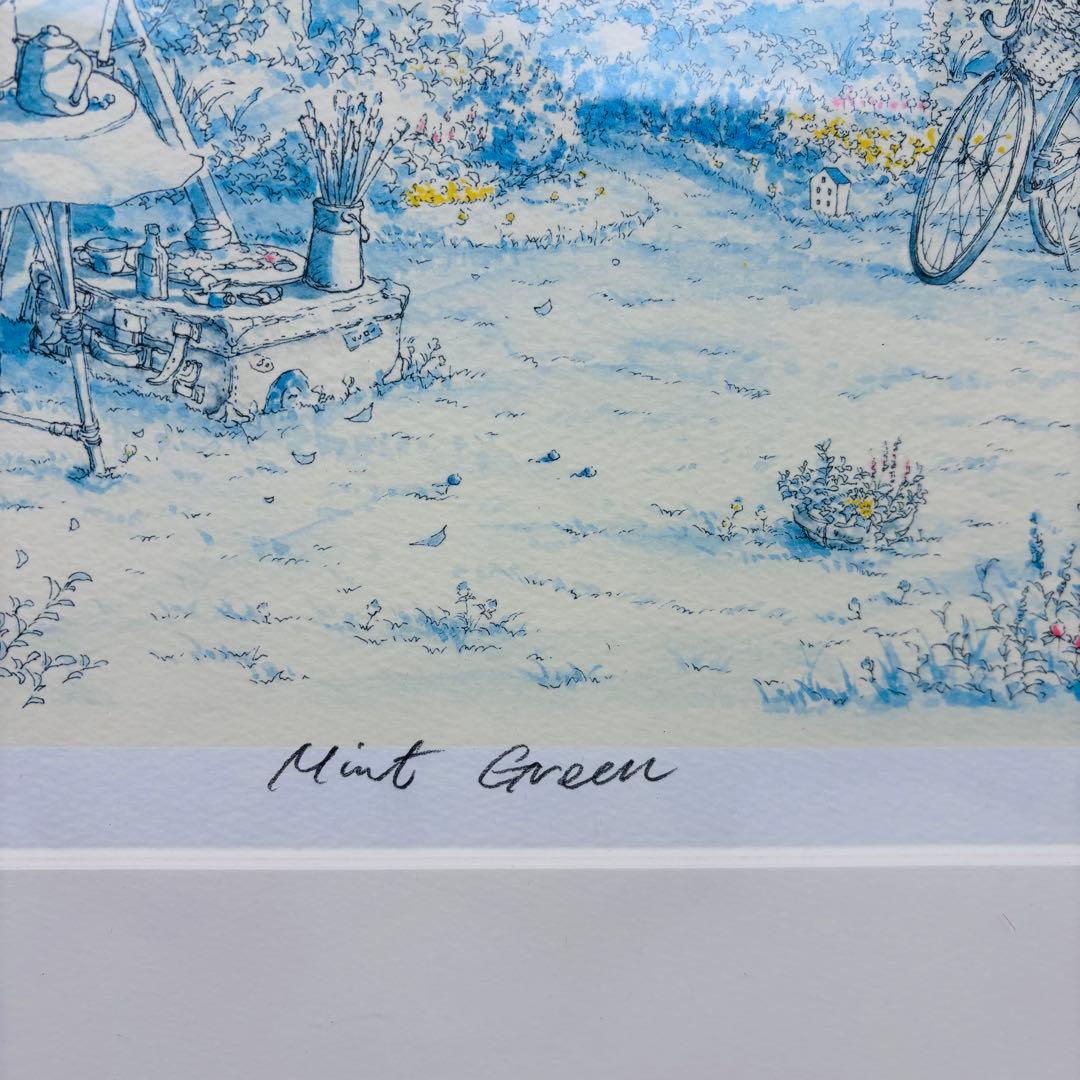 【美品】内田新哉リトグラフ　mint green ミントグリーン301/400