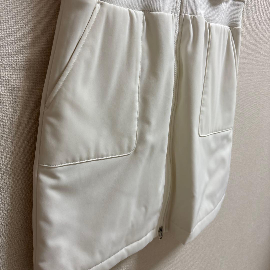 美品　キャロウェイ　レディース　ベスト　ロング　白　ファー　ジップ　L