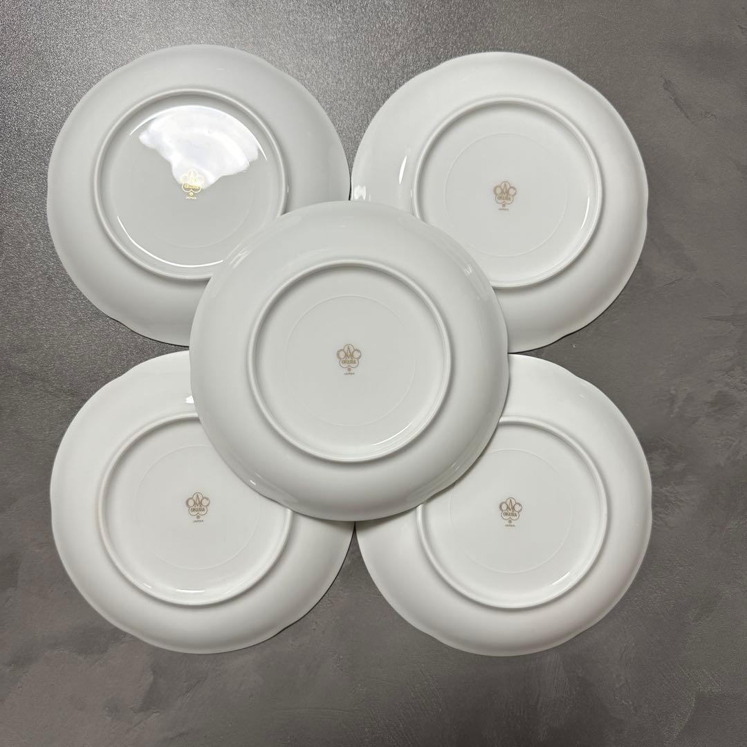 新品未使用　大倉陶園　ブルーローズ（8211）　15cm銘々皿5枚揃