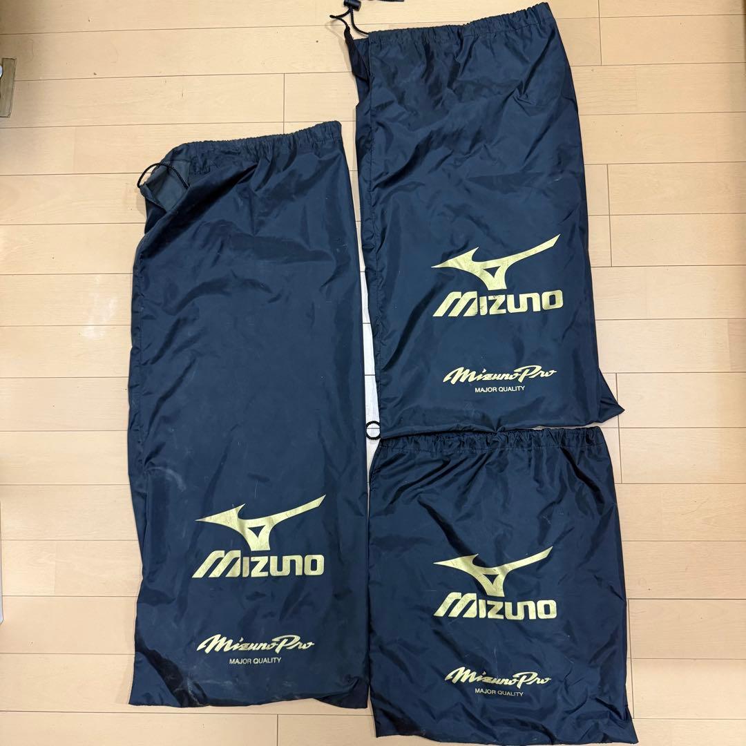 ミズノ　プロ　キャッチャー防具一式　（収納袋有り）　ネイビー