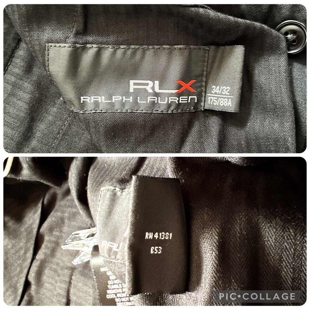 【美品✨メタルロゴ】RLX ラルフローレン ゴルフパンツ XLサイズ ブラック