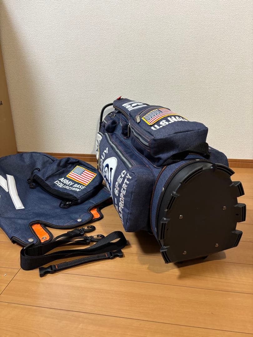 アーミーベースコレクション デニム　スタンドキャディバック 美品 アイアンカバー