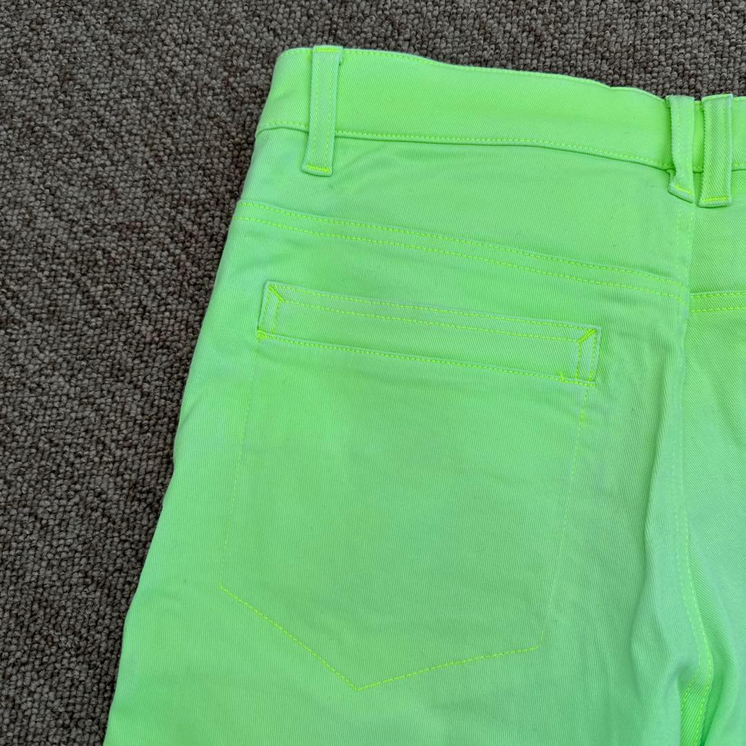 パーリーゲイツ　パンツ　ライムグリーン　L〜XL相当 蛍光色　コットン素材　5