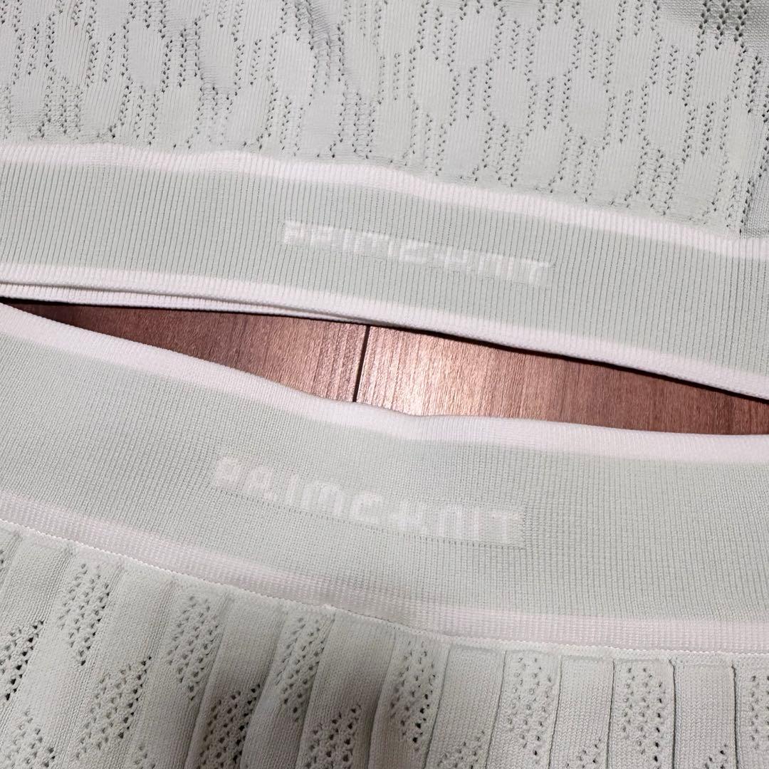 サマーニット　セットアップ　春夏　パフスリーブ　プリーツスカート　サイズL
