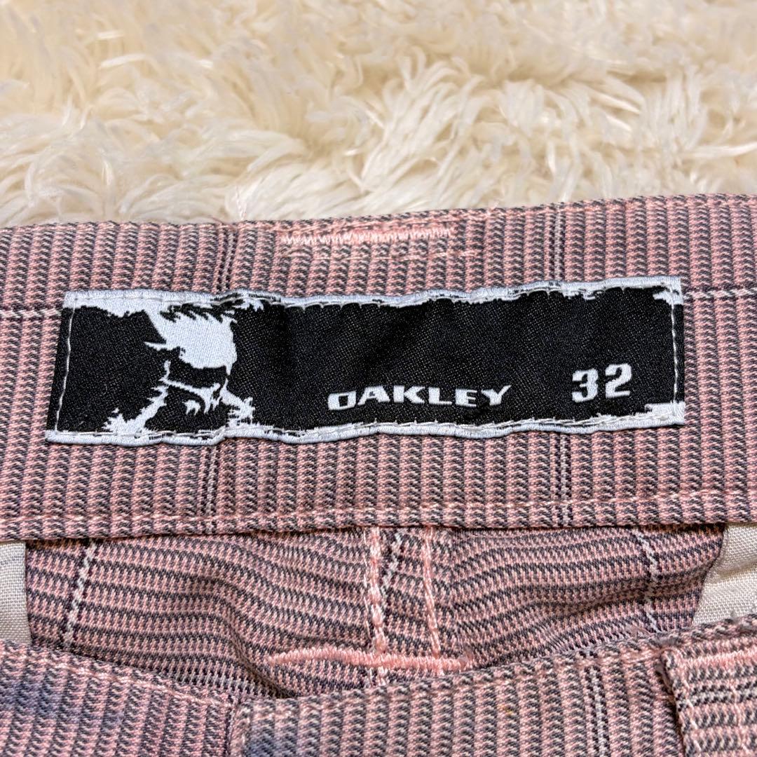 【希少】00s OAKLEY スカルロゴ 立体裁断 ゴルフ パンツ y2k 32