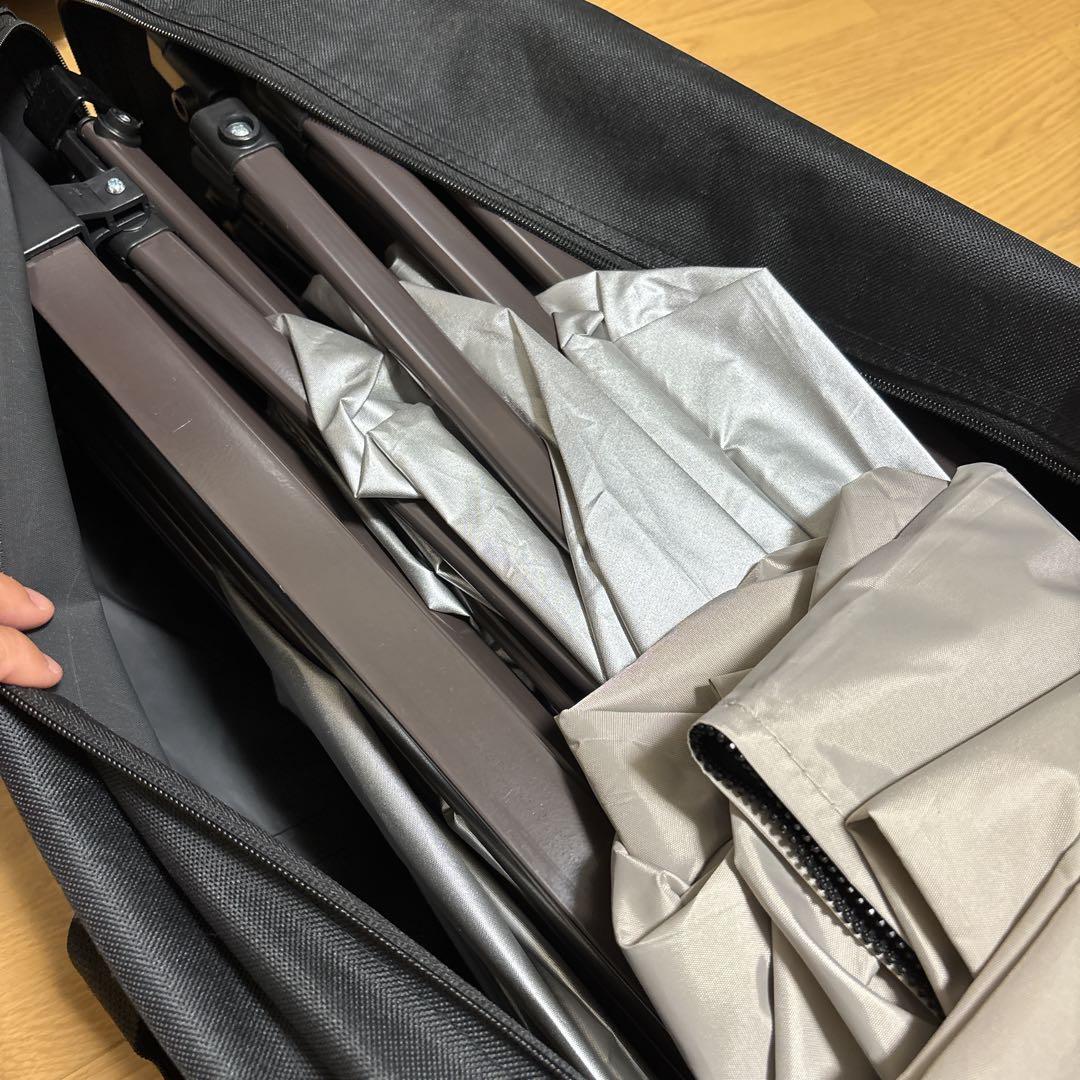 FIELDOOR ワンタッチテント 3m×3m サイドシート2枚・収納バッグ付
