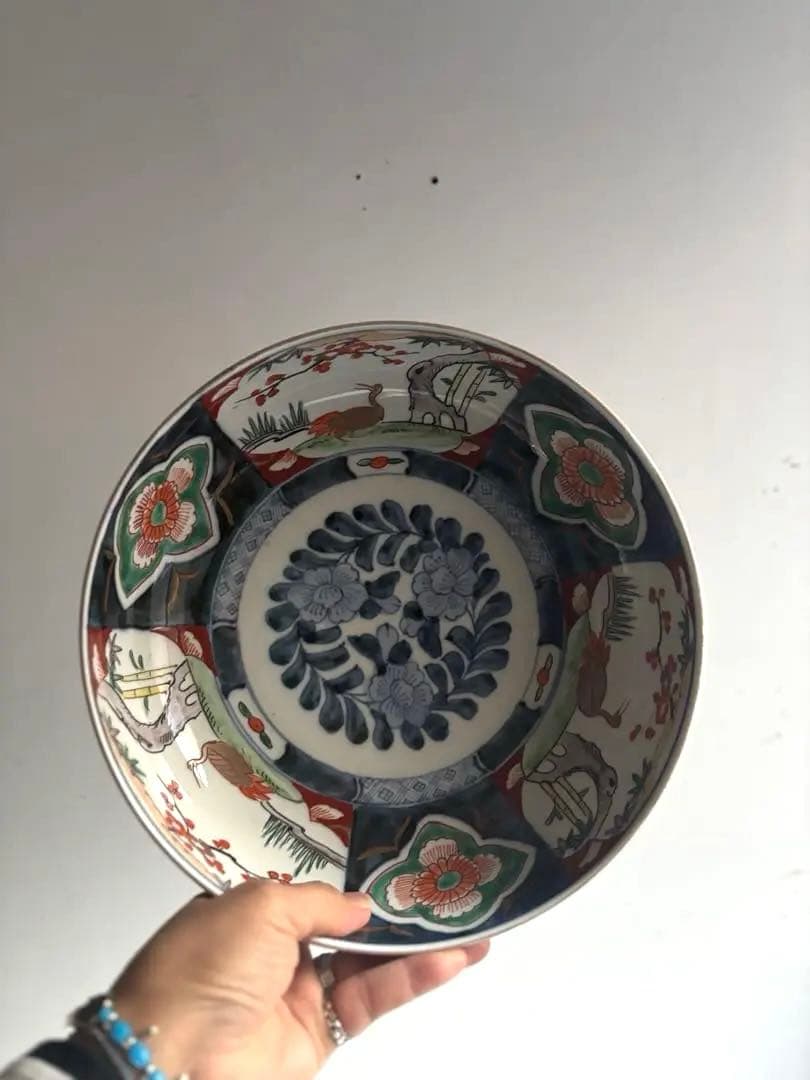 998 骨董 アンティーク 古伊万里 染付 豪華絢爛 色絵金彩大鉢 幕末 美品