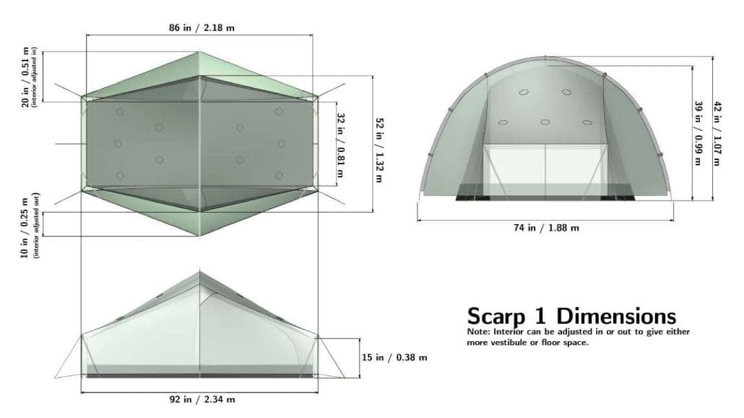 Tarptent Scarp1 ポール付きセット ULテント