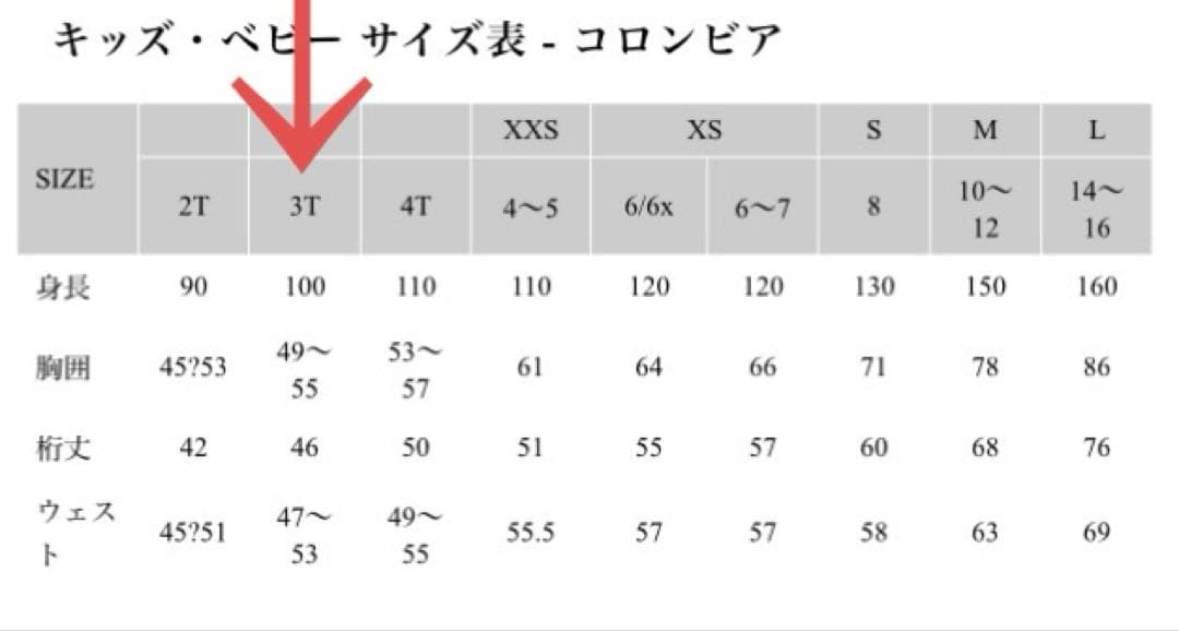 3T Columbia 子供用スキーウェアセット100 110