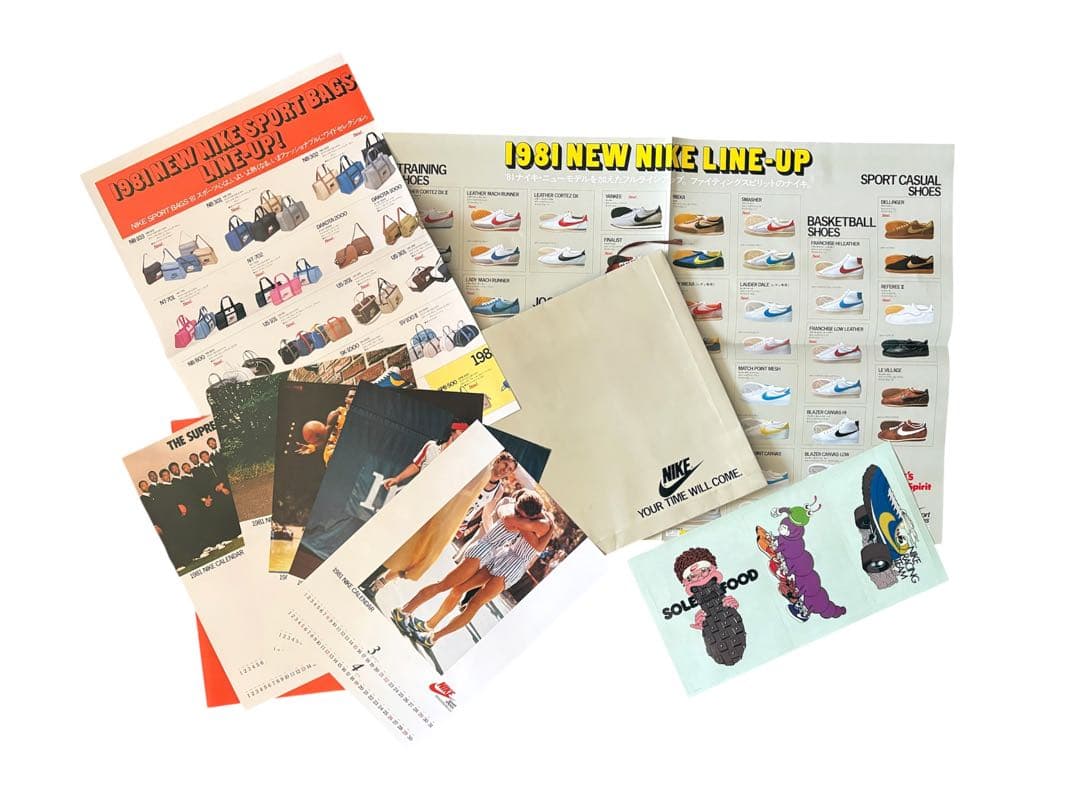 ビンテージ　ナイキ　NIKE 1981年 カタログとカレンダー、ステッカーセット