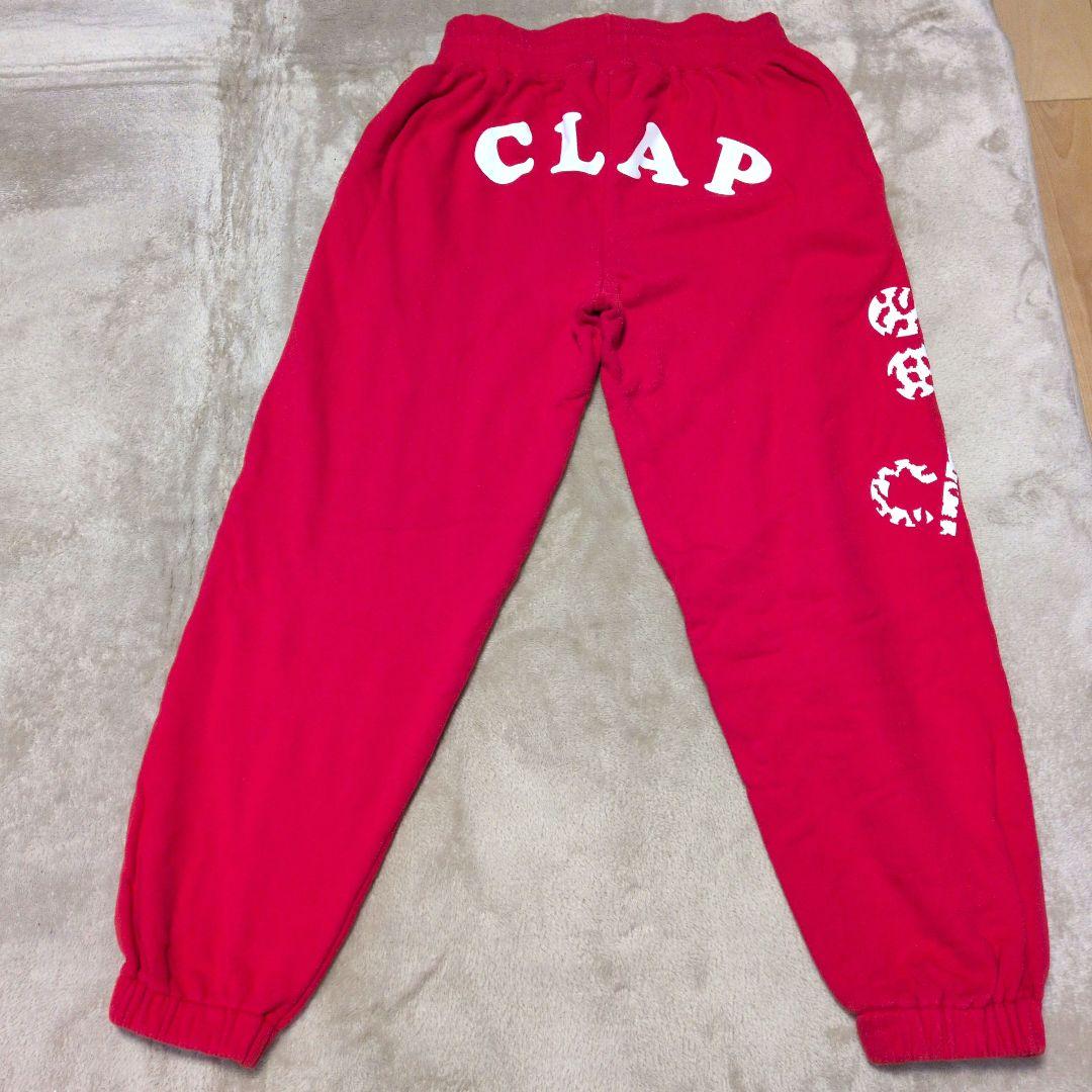 クラップ clap スウェットパンツ レオパード柄 赤 リラックスパンツ