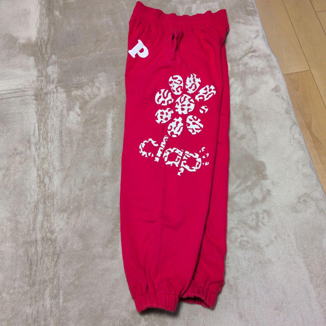 クラップ clap スウェットパンツ レオパード柄 赤 リラックスパンツ