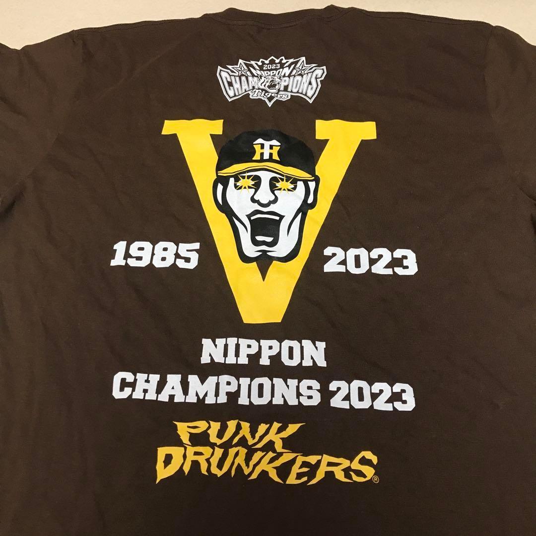 優勝 虎 茶系 半袖 阪神タイガース XL パンクドランカーズ Tシャツ 未使用