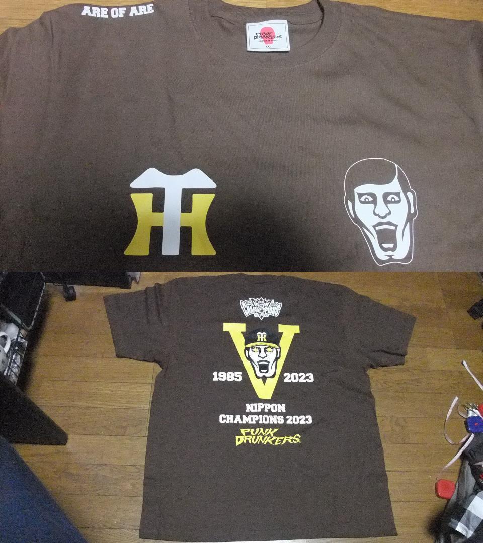 優勝 虎 茶系 半袖 阪神タイガース XL パンクドランカーズ Tシャツ 未使用