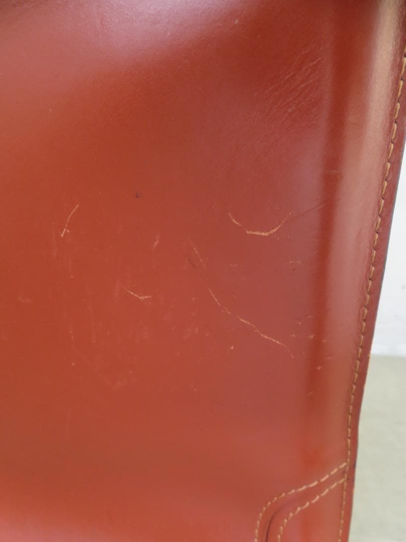 美品■Cassina■総革■412 Cab■キャブ アームレスチェア■30.8万