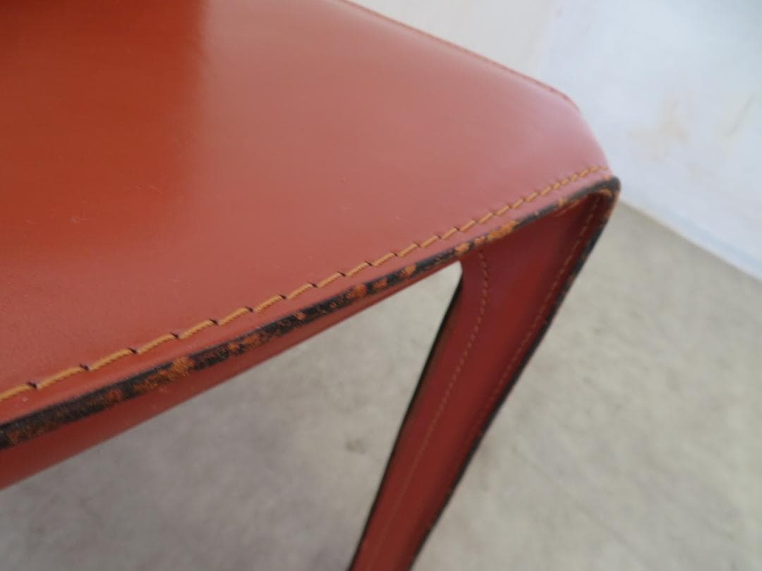 美品■Cassina■総革■412 Cab■キャブ アームレスチェア■30.8万