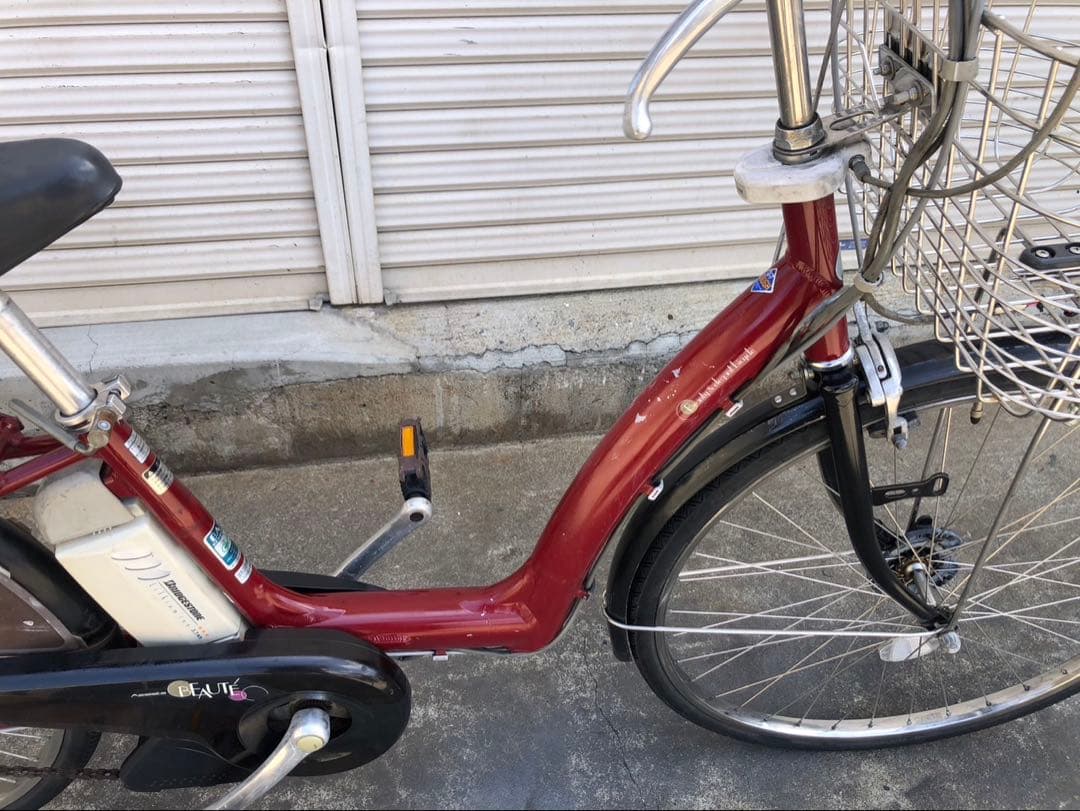 ブリヂストン新機種電動アシスト自転車BEAUTE26インチアズキアルミボディー