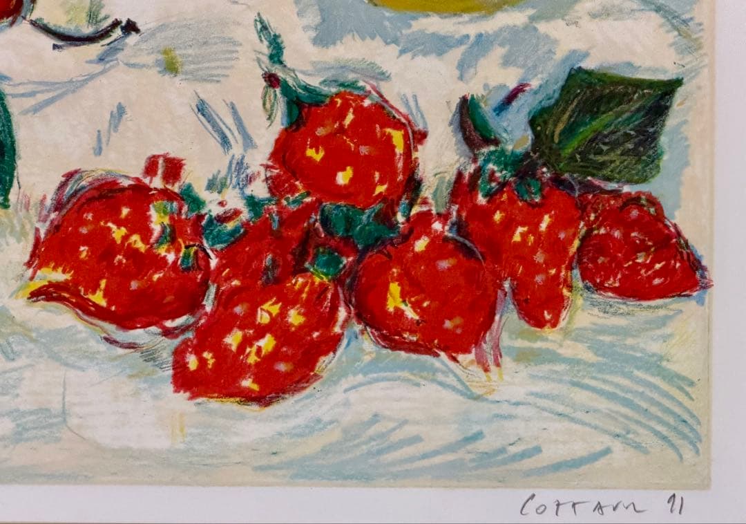 コタボ「赤い果実」リトグラフ 静物画 額装 フランス作家 版画 #281