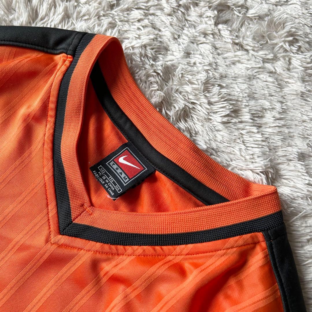 ナイキ 00s NIKE game shirt XXL オレンジ ストライプ