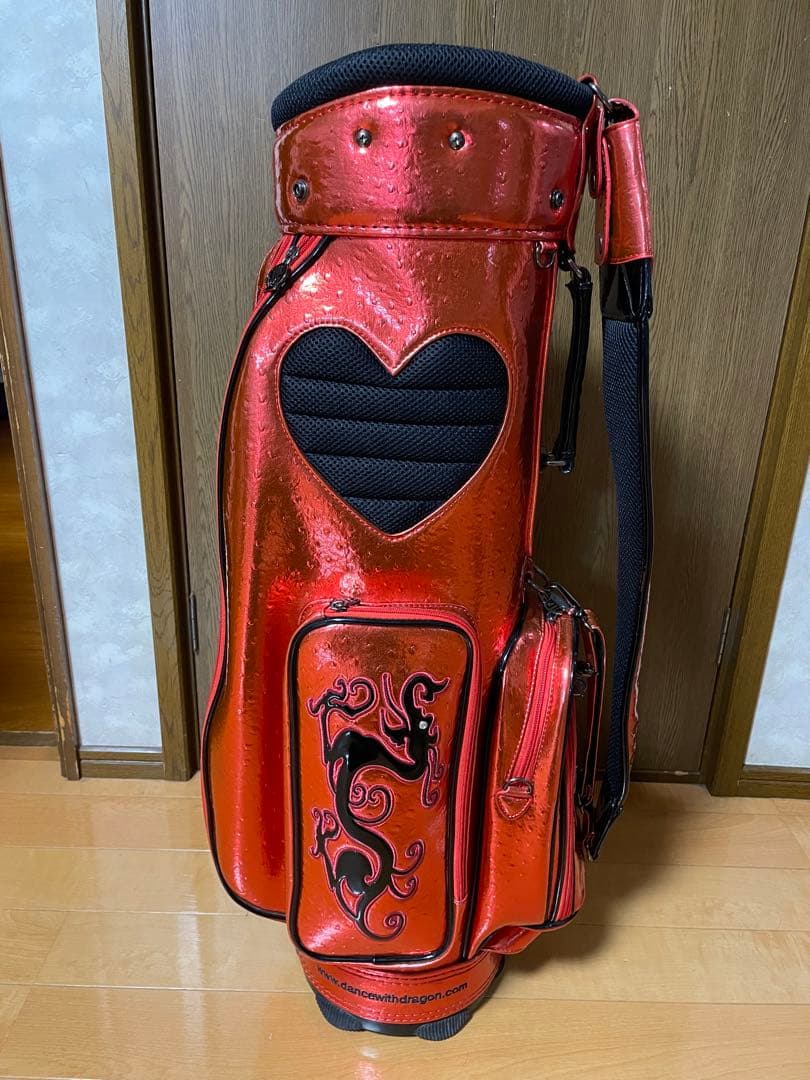 ダンスウィズドラゴン　赤色 レディースキャディーバック