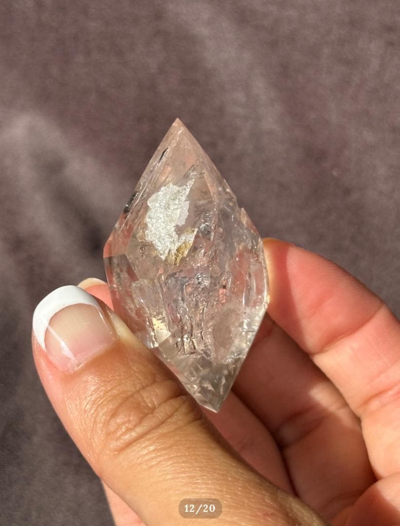 【水入り 水晶】ダブル ポイント エンハイドロ クォーツ