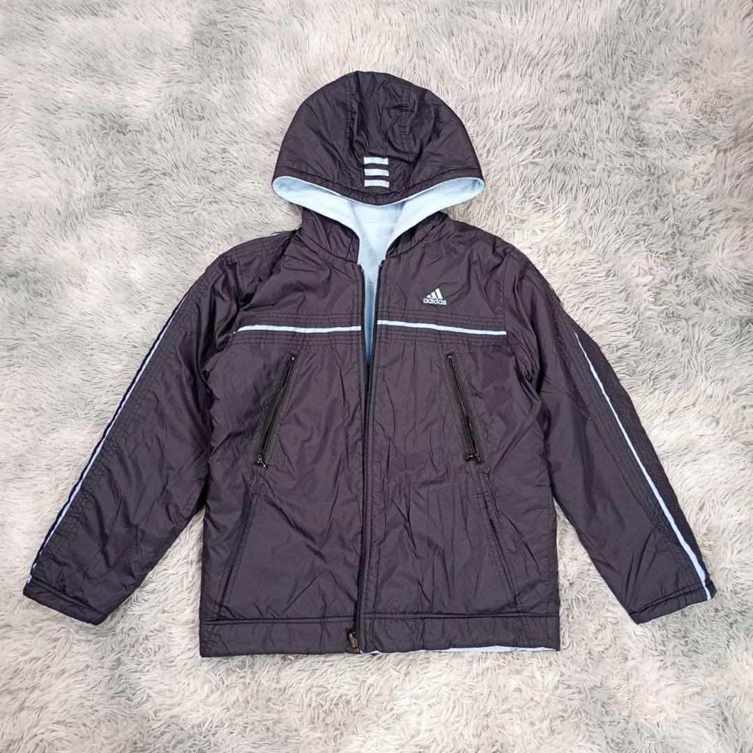 アディダス adidas レディース リバーシブルジャケット M 無地 黒 白