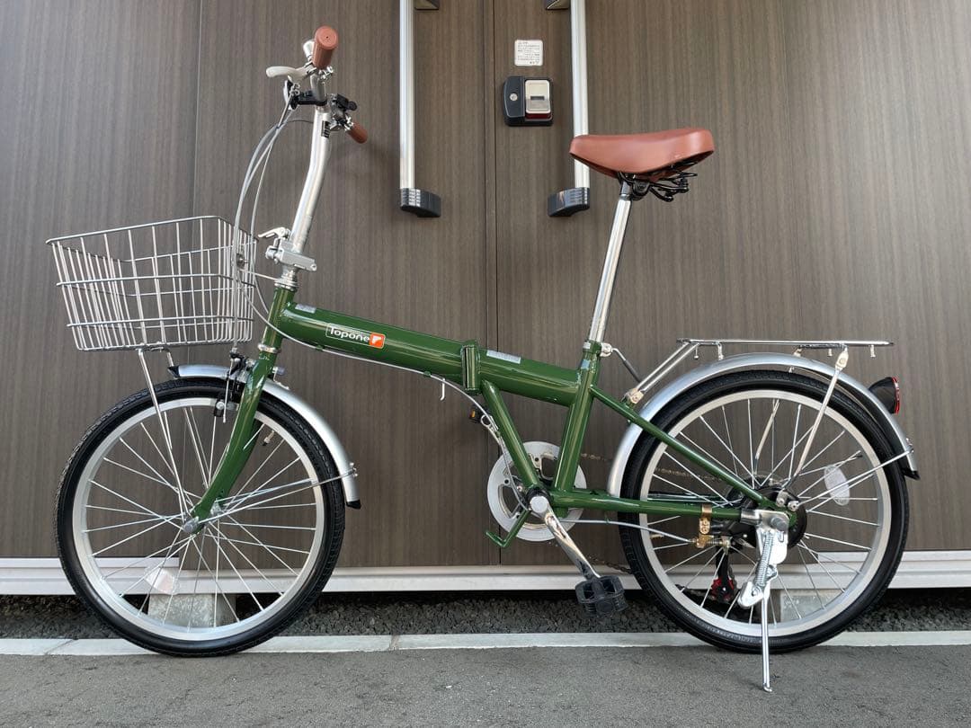 美品 持ち運びラクラク Topone 折りたたみ自転車 20インチ 6段変速付き