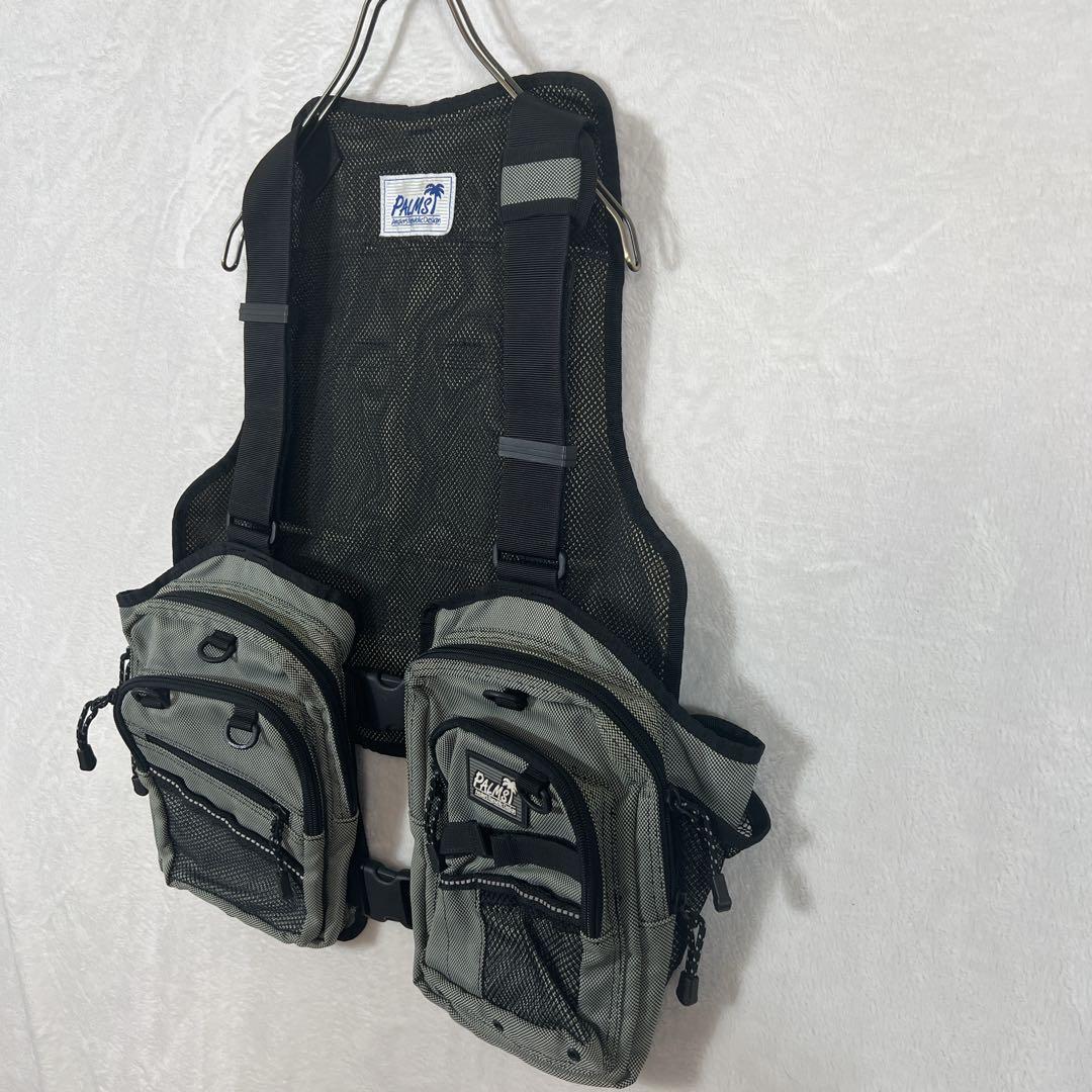 ともPALMS パームス メッシュ フィッシングベスト グレー