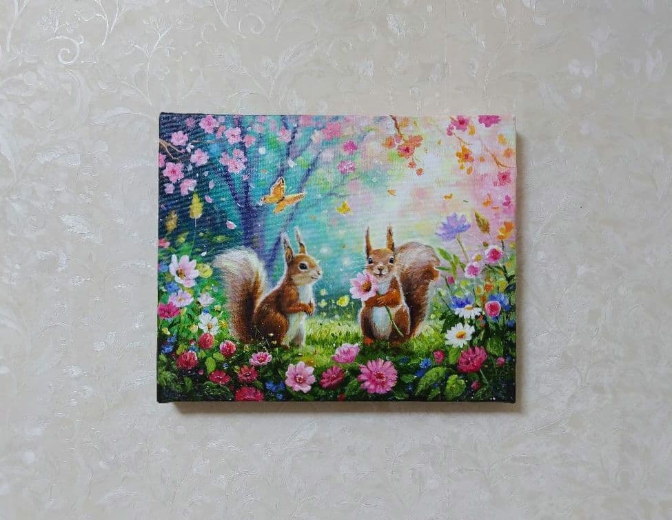 N*a様 【春の集い】アクリル画 F3 風景画 絵画
