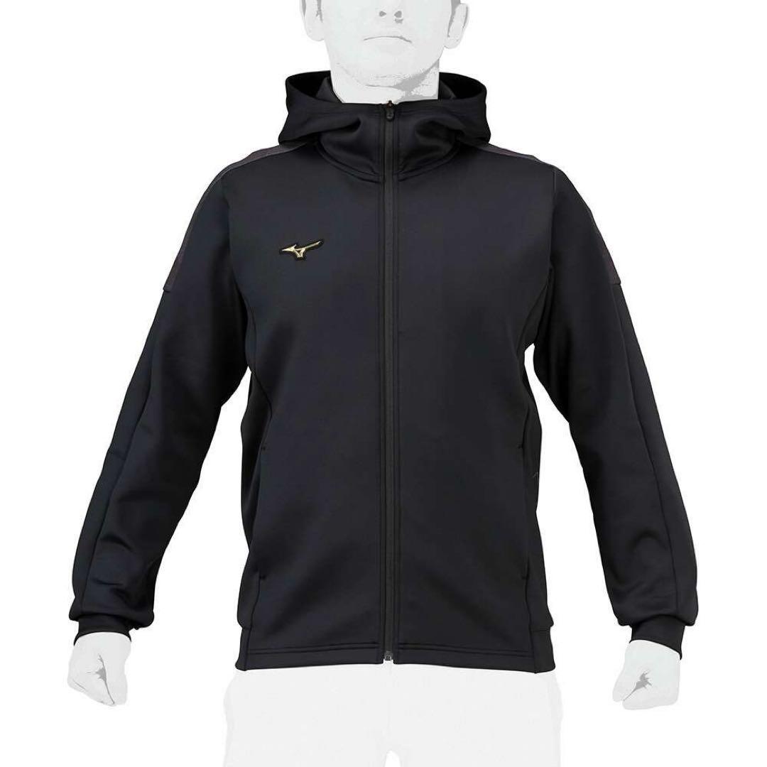 【ミズノプロ】ストレッチスウェットフーディ ブラック XO 12JEBK79