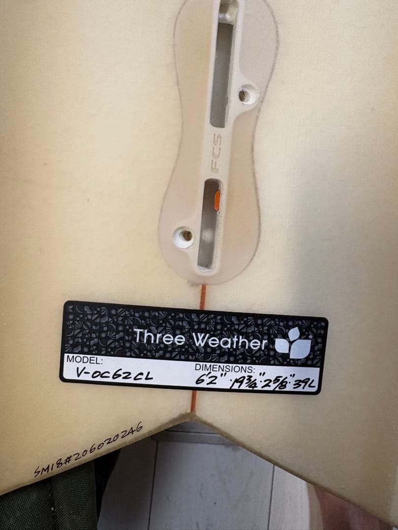 Three Weather サーフボード 6'2\"39l