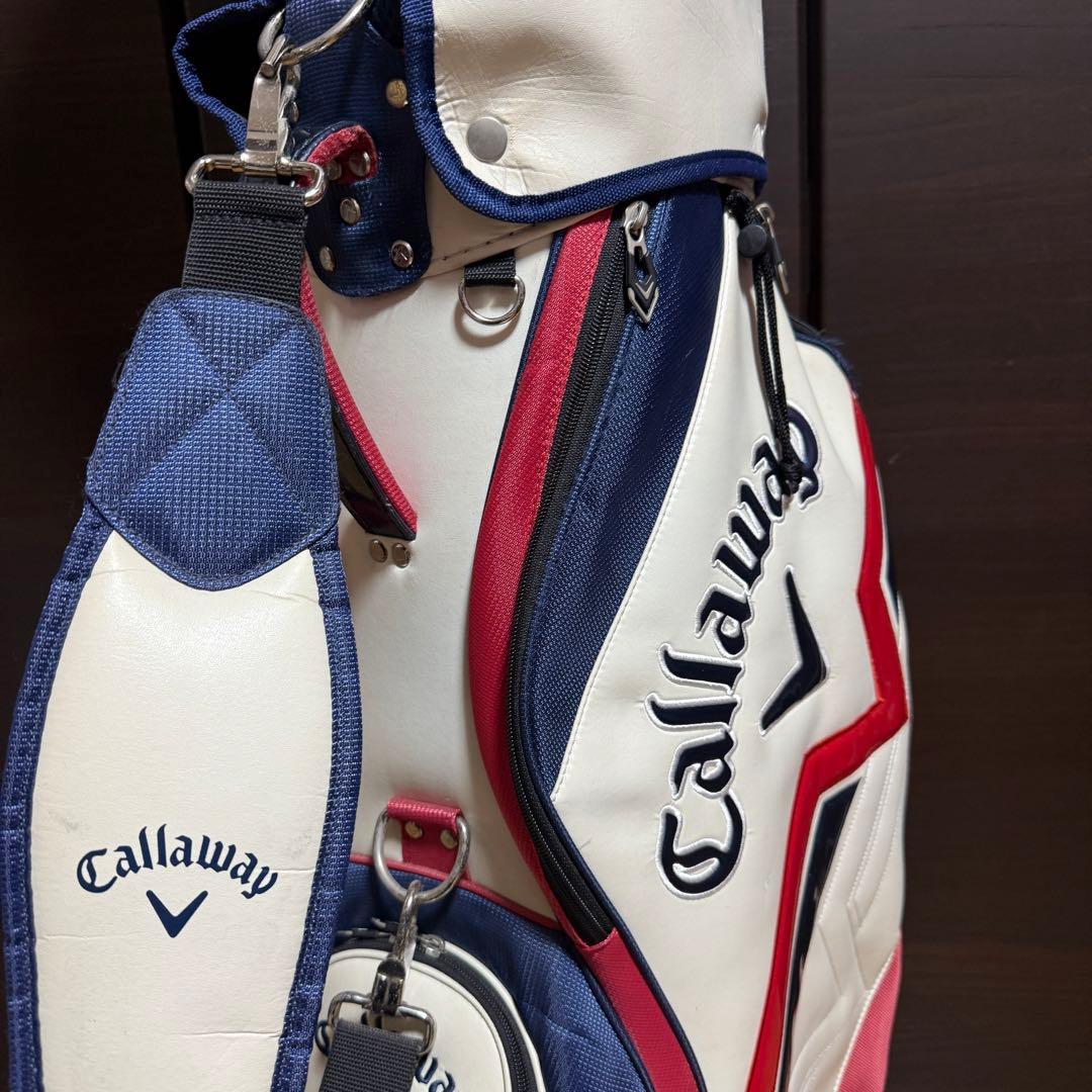 Callaway キャディバッグ ゴルフバッグ ホワイト/ネイビー/レッド