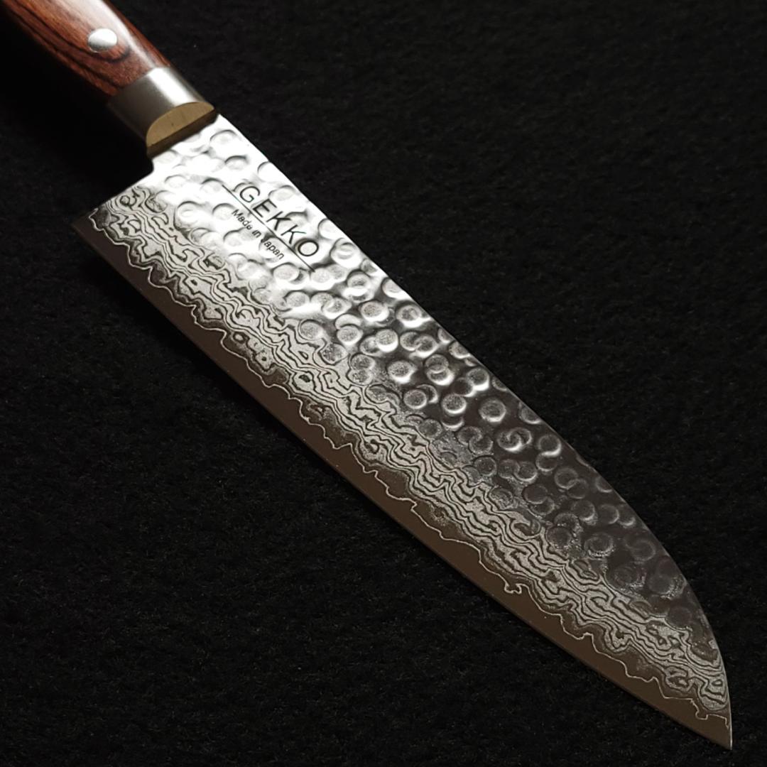S*T様 VG10 ダマスカス 三徳包丁185mm 茶柄 G1706E 月光作