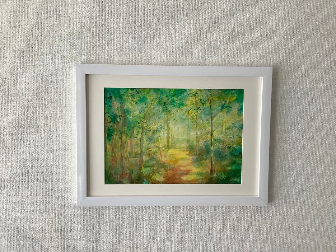 絵画　こもれび18 原画　額縁無し　A4サイズ