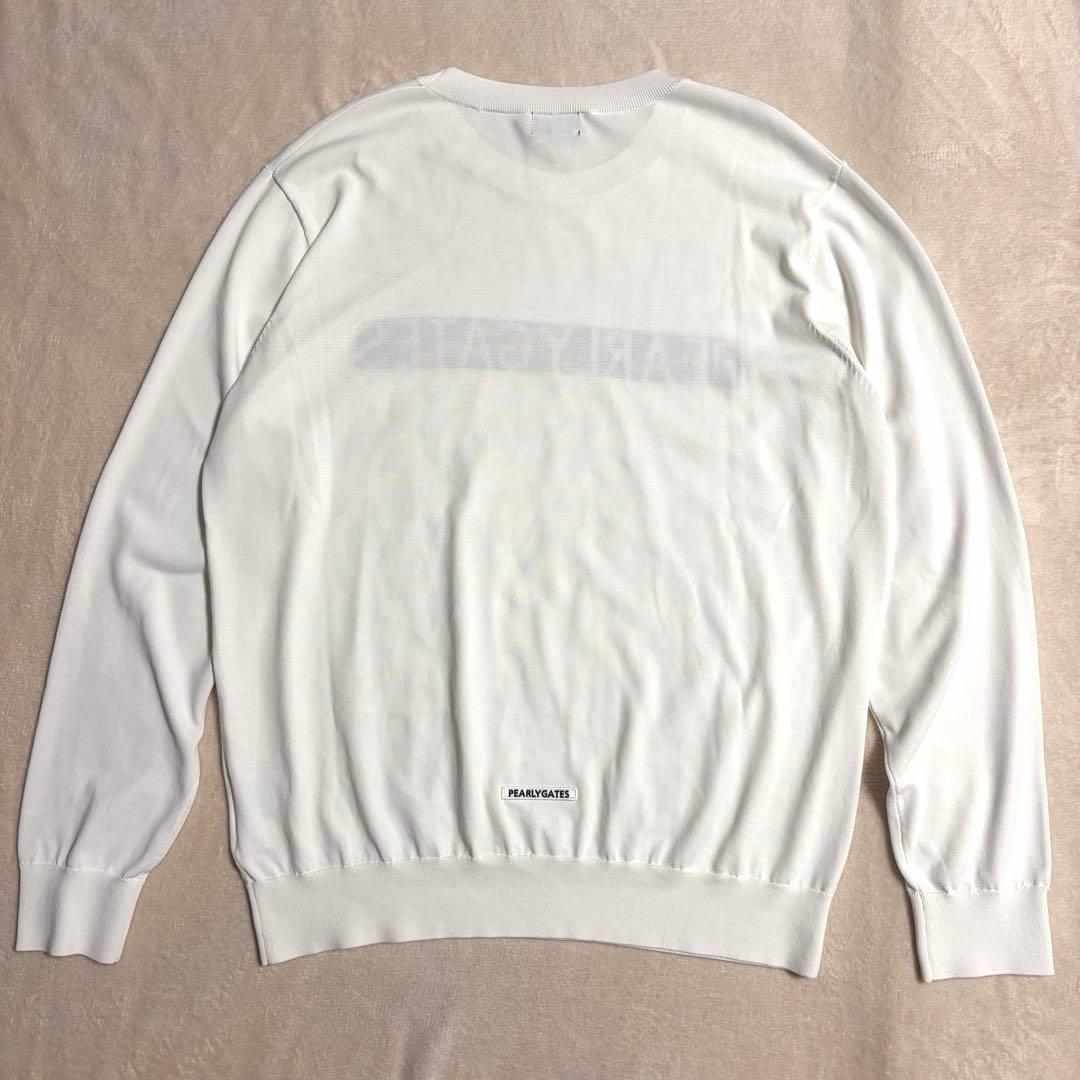 PEARLY GATES 地柄ロゴ クルーネックニットプルオーバー 7薄手ニット