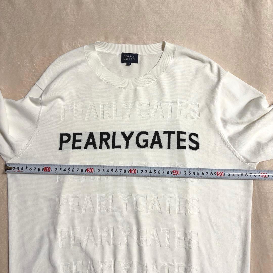 PEARLY GATES 地柄ロゴ クルーネックニットプルオーバー 7薄手ニット