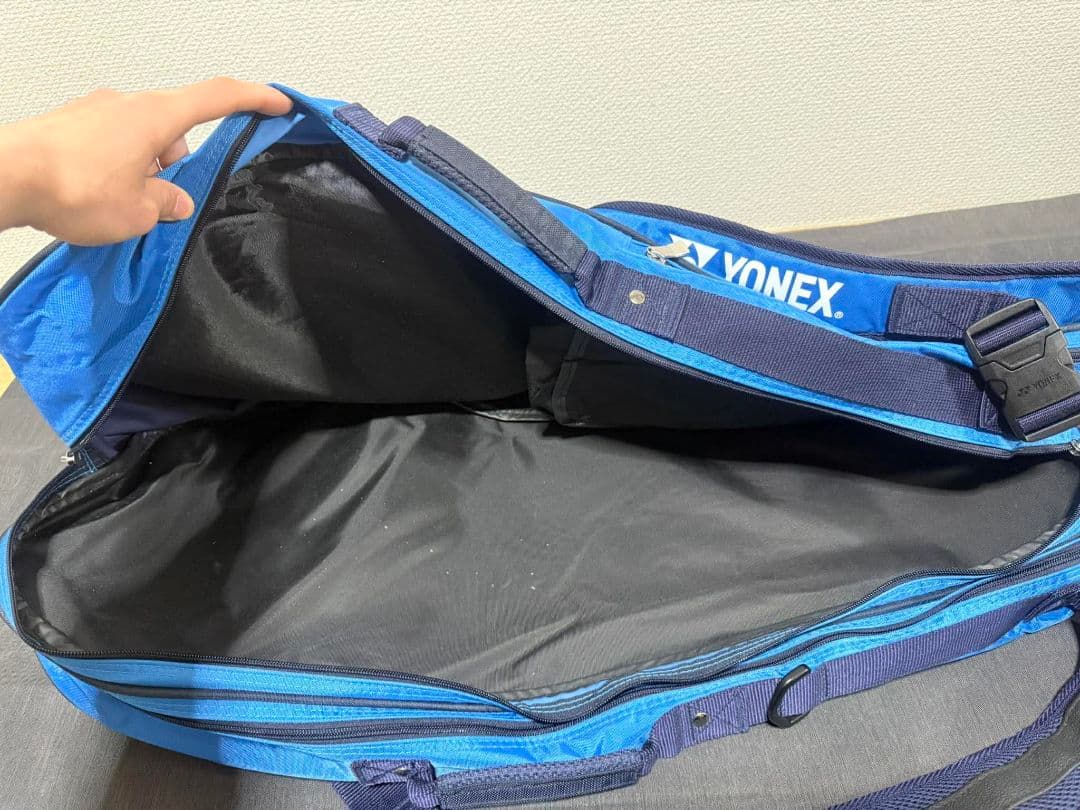 【本日限定】YONEX ラケットバッグ ブルー ショルダー付き 状態良好