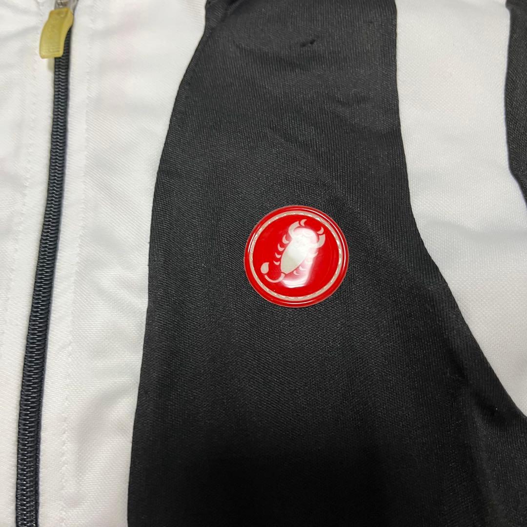 激レア CASTELLI カステリ サイクリングウェア 半袖 白黒 フルジップ