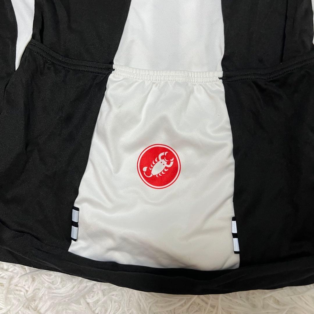 激レア CASTELLI カステリ サイクリングウェア 半袖 白黒 フルジップ