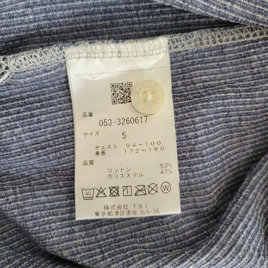 美品☆パーリーゲイツ　ピケサッカーヤシの木柄ポロシャツ　サイズL(5)