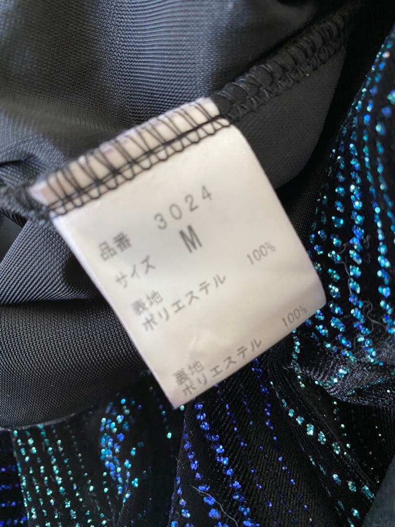 ダンスファッションワールド ドレス キラキラ ベロア サイズM ロング