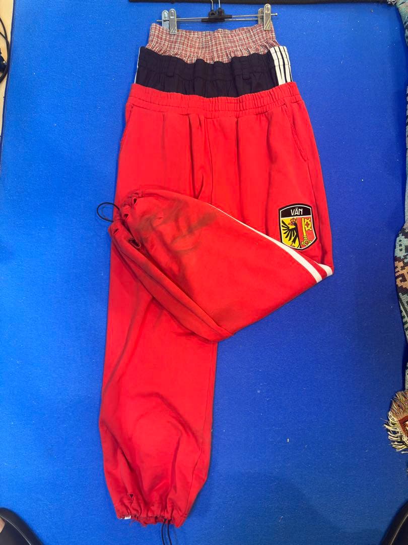 baggy opium y2k レッド サッカー風ハーフパンツ