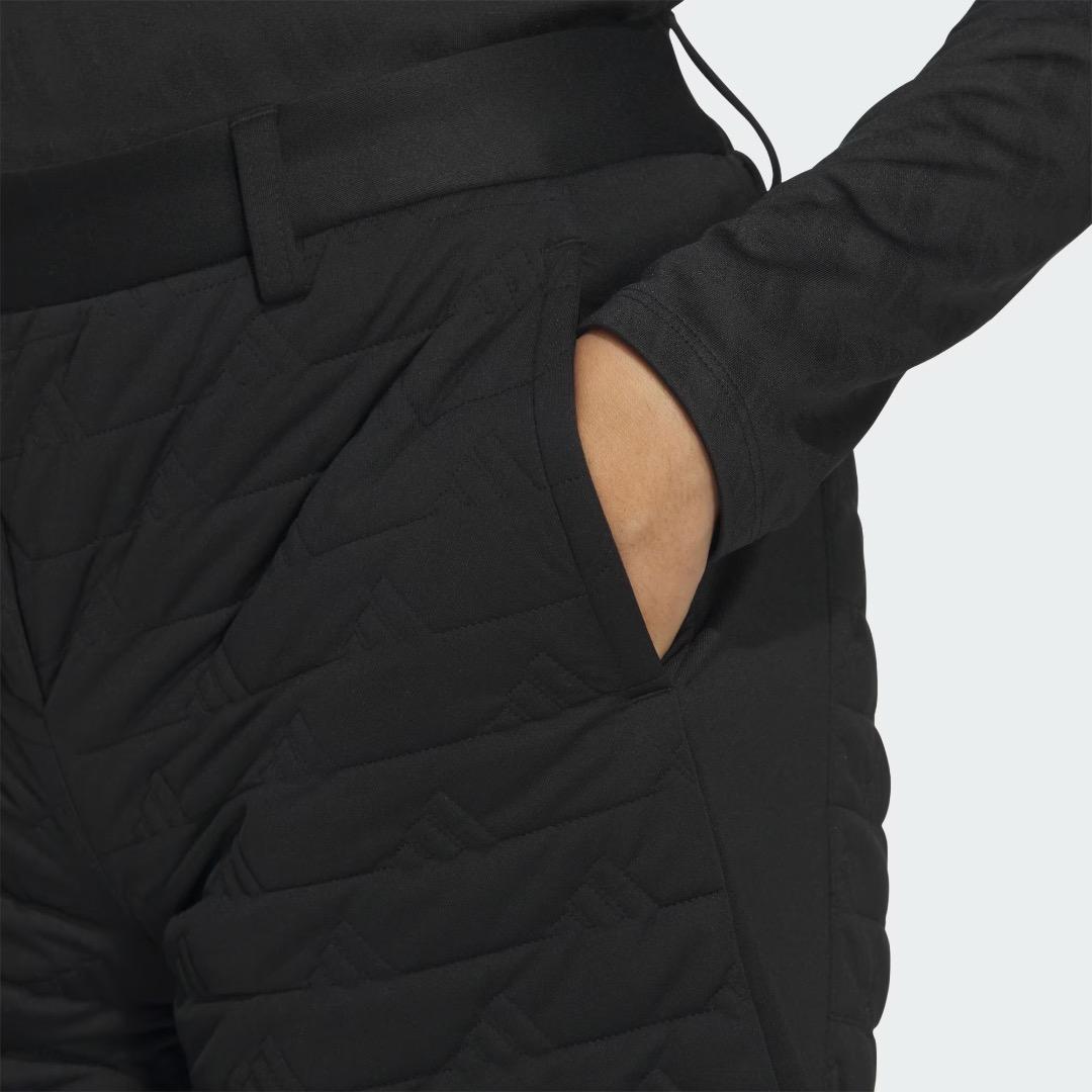 【S】秋冬 定価34,100円 アディダス ゴルフ 中綿 キルト セットアップ黒