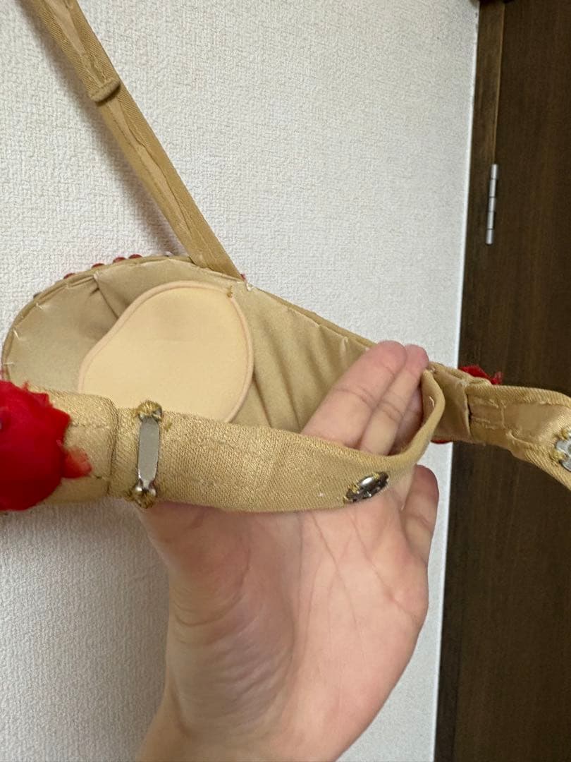 ベリーダンス 衣装 オリエンタル ドレス 赤 ベージュ