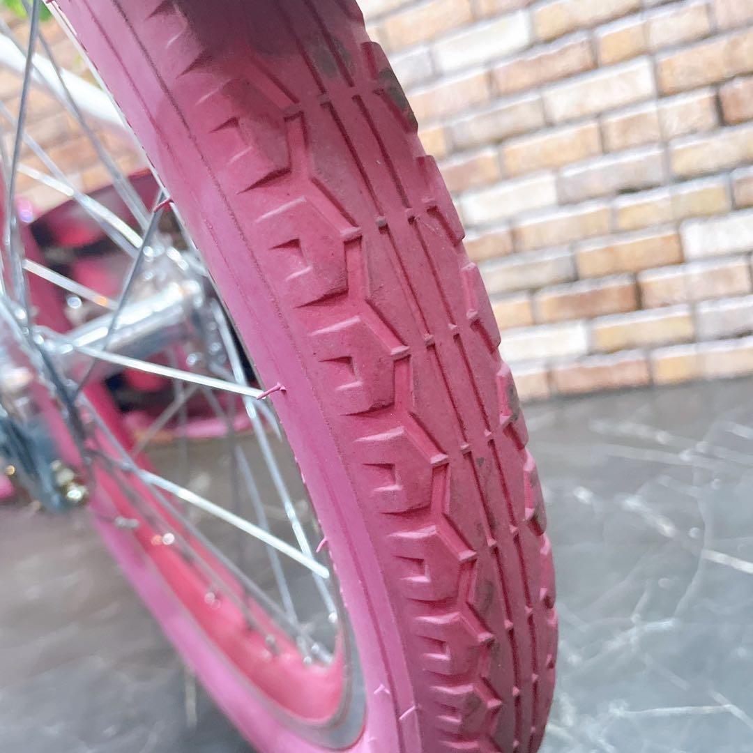 【24】子供用自転車 子供車 NEVER LAND ホワイト×ピンク 16インチ