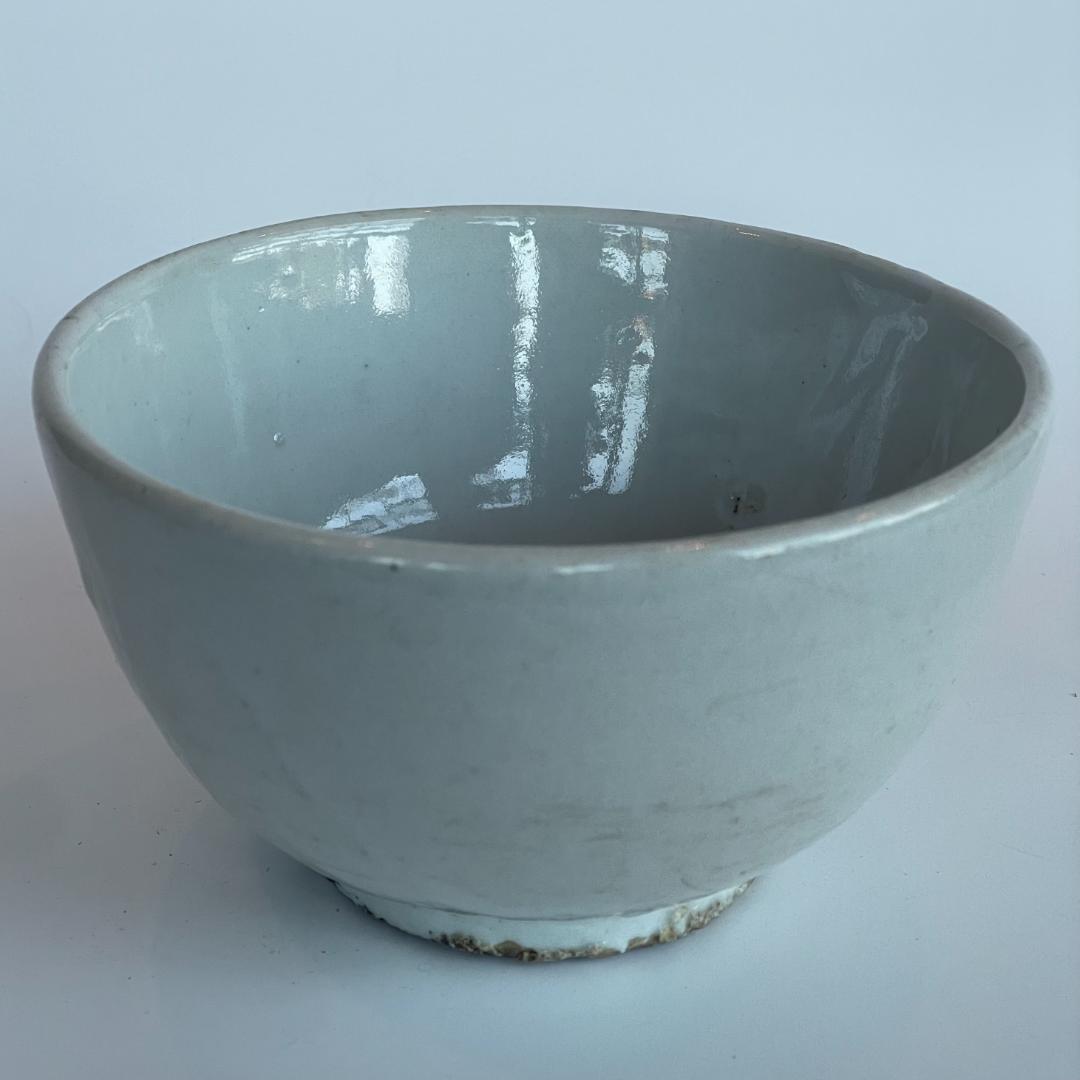 古渡 白磁碗 清代中後期 中国 南方民窯 唐物 茶碗 14.3cm 古陶磁 古玩